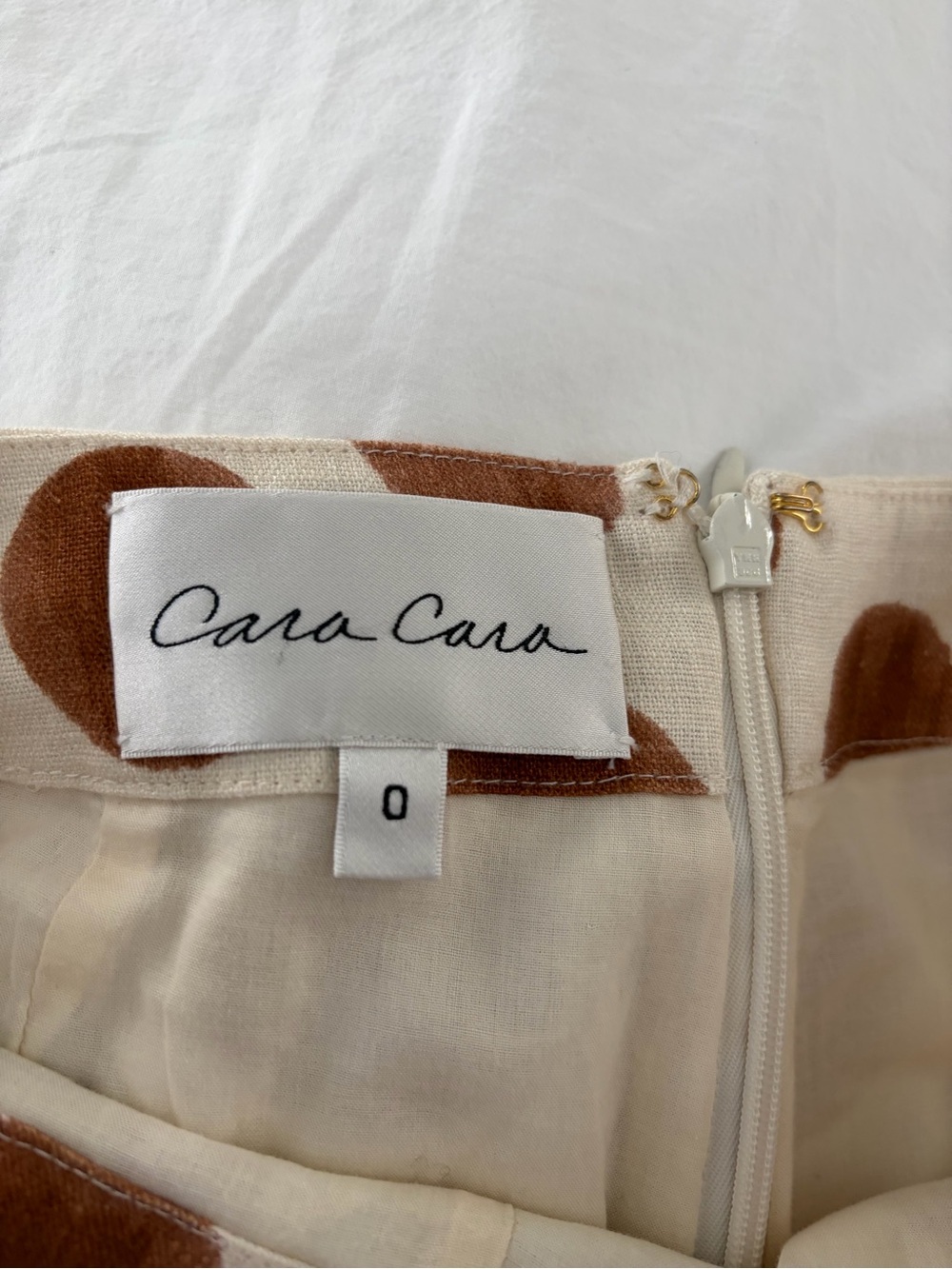 Cara Cara Cream Skirt with Brown Polka Dot Accents - Picture 2 of 2
